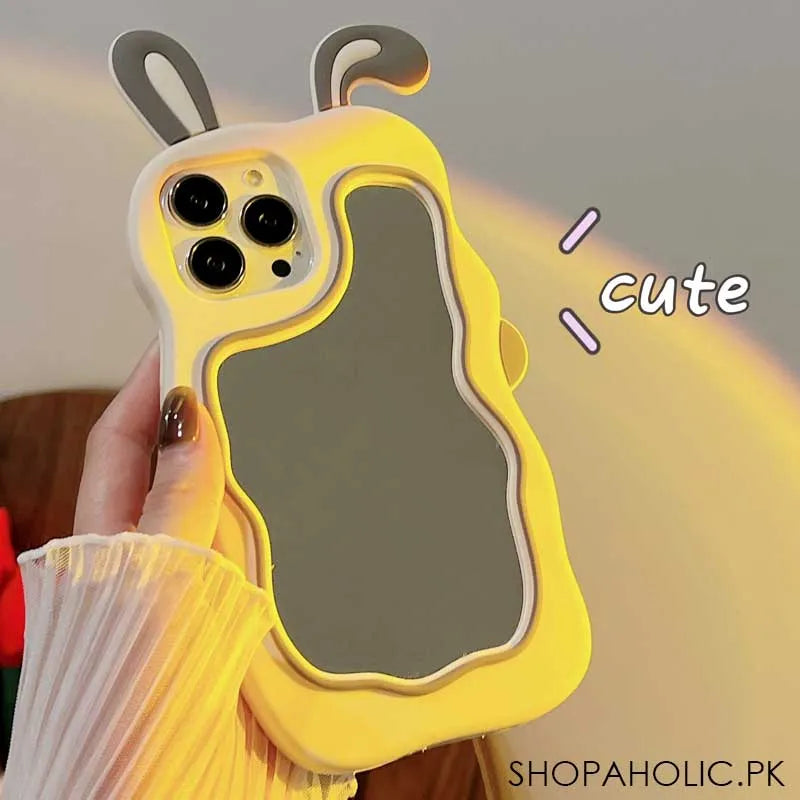 3d silicone cute rabbit mirror case soft cover for iphone image2