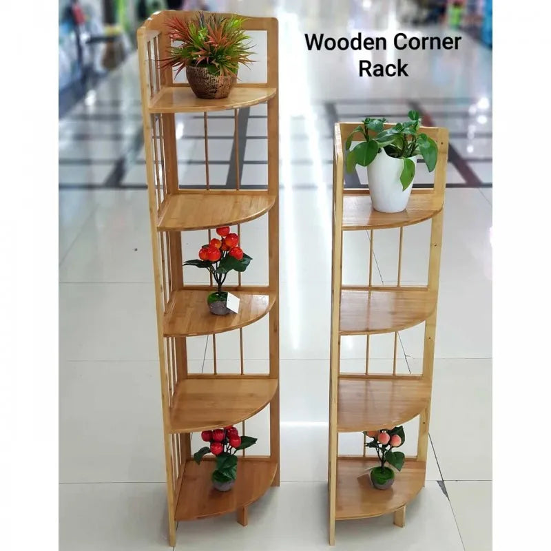 4/5 layers bamboo corner plant stand for living room, balcony, garden main image