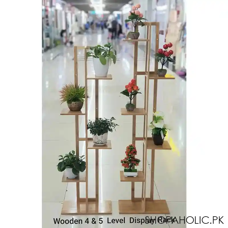 4/5 tiers bamboo wooden pot stand holder main image