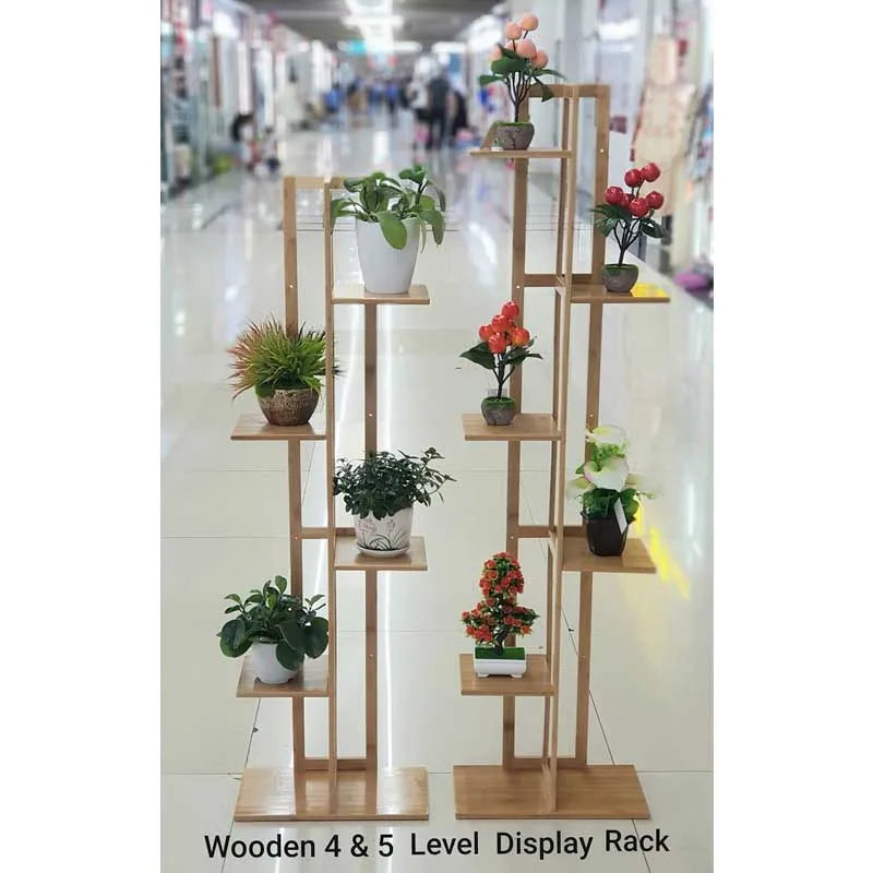 4/5 tiers bamboo wooden pot stand holder main image