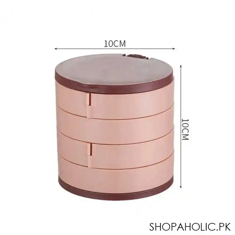 4 layers rotating mirror jewelry organizer box image6