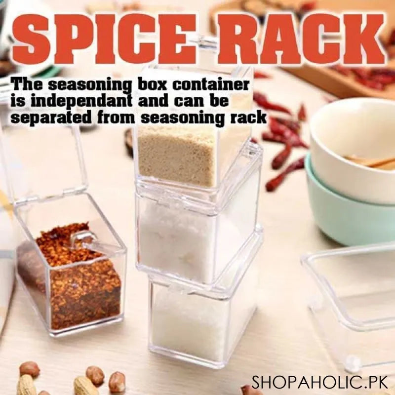 (4 pieces) crystal seasoning rack spice box image3