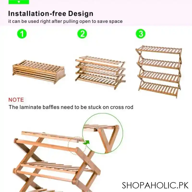 4 tier plant stand shelf folding bamboo shoe rack flower pots image2