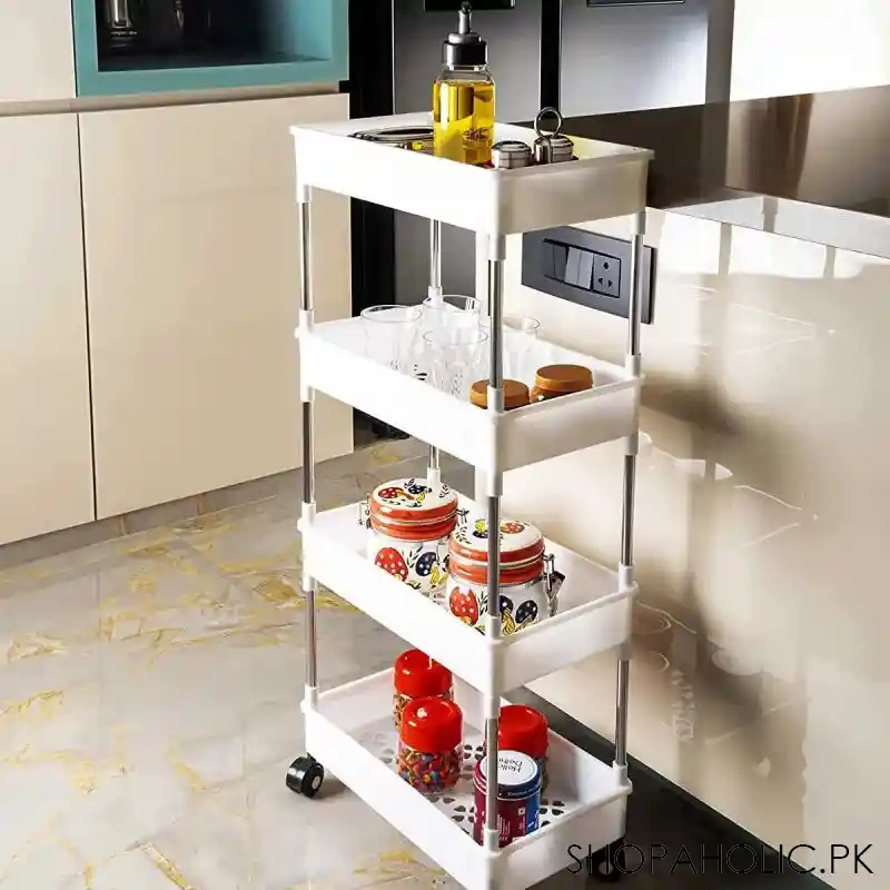 4 tier smart cart trolly shelf rack organizer image3