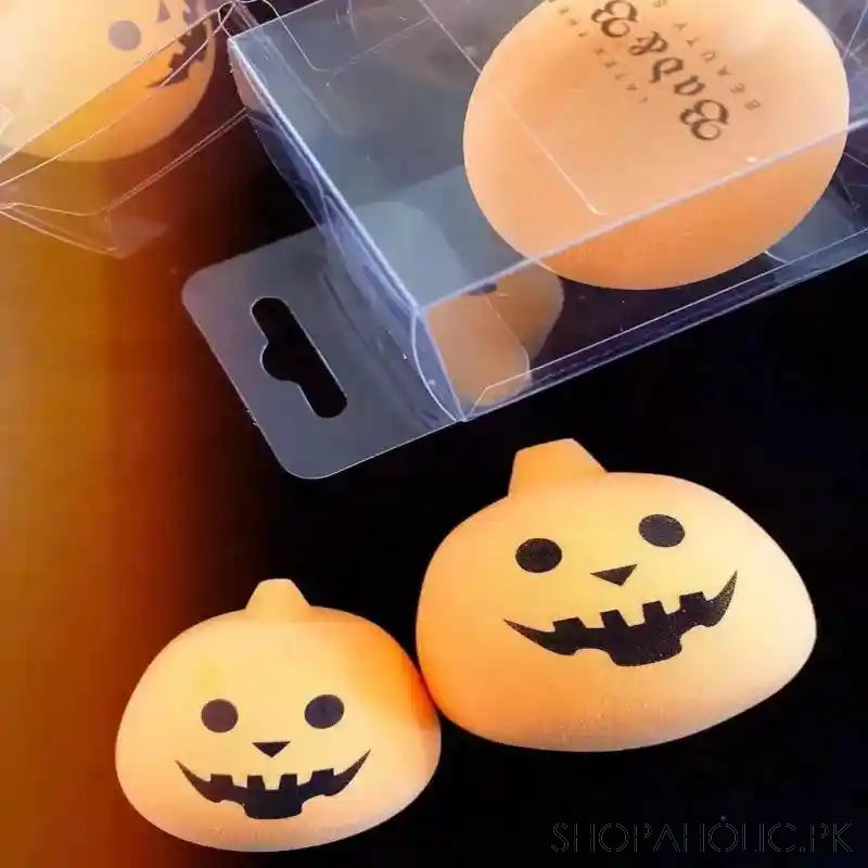 4pcs halloween pumpkin shape makeup beauty blender image2