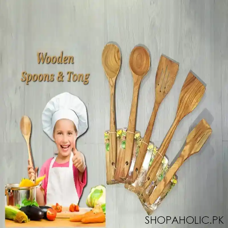 5 pcs bamboo kitchen utensil main image