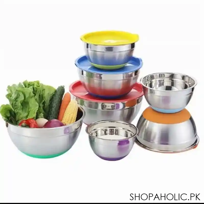 5 pcs stainless steel mixing bowl with lid image2