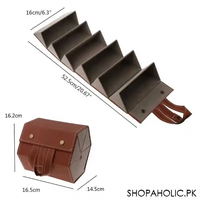 5 slot roll up pu leather sunglasses folding organizer box image10