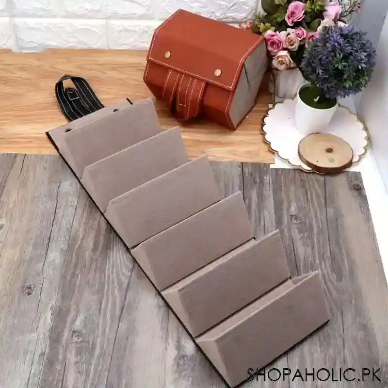 5 slot roll up pu leather sunglasses folding organizer box image3