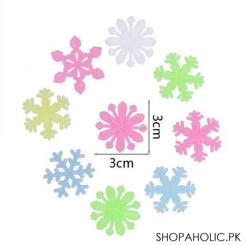 50pc 3d snowflake glow in the dark wall for kids room decoration image2