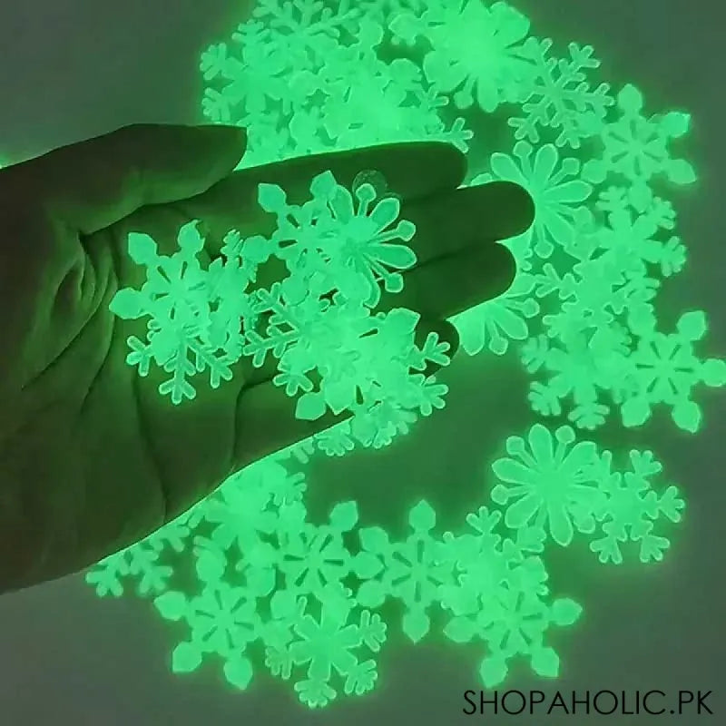 50pc 3d snowflake glow in the dark wall for kids room decoration image4