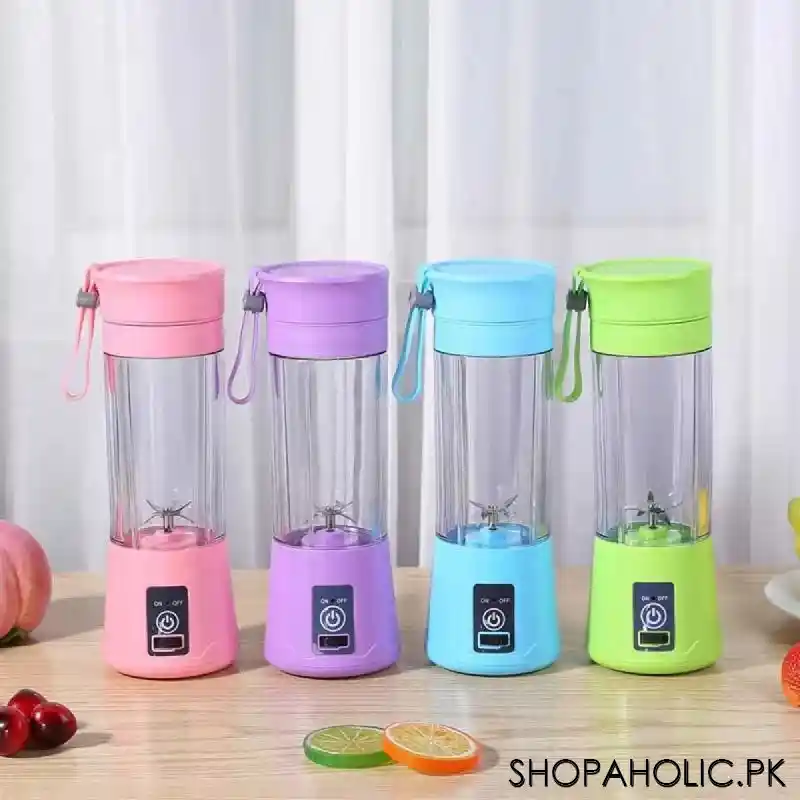 6 blade mini usb portable rechargeable juicer smoothie maker blender image2