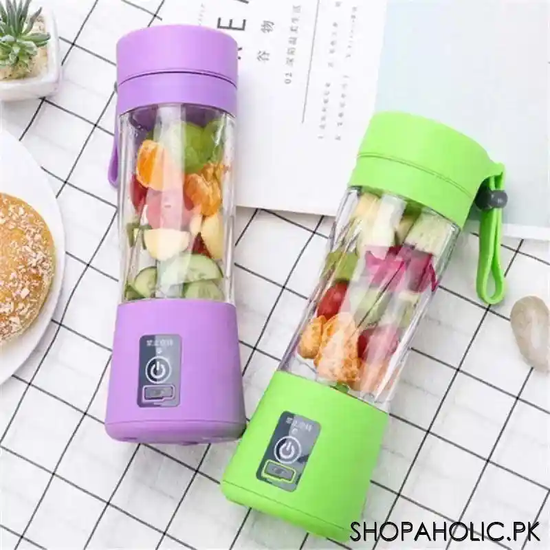 6 blade mini usb portable rechargeable juicer smoothie maker blender image3