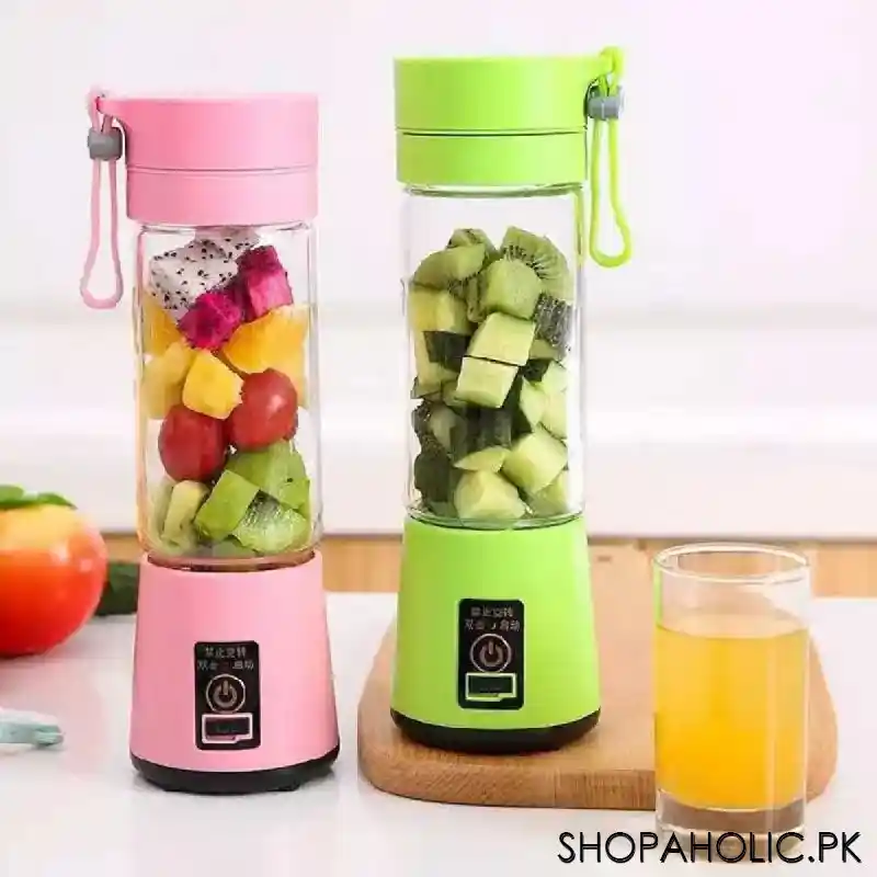 6 blade mini usb portable rechargeable juicer smoothie maker blender image4