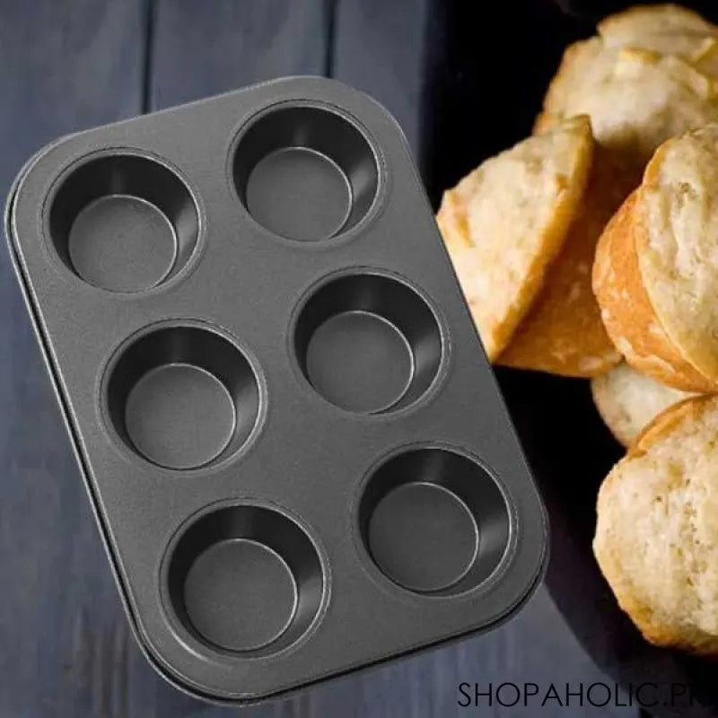 6 cup non stick muffin baking tray image5