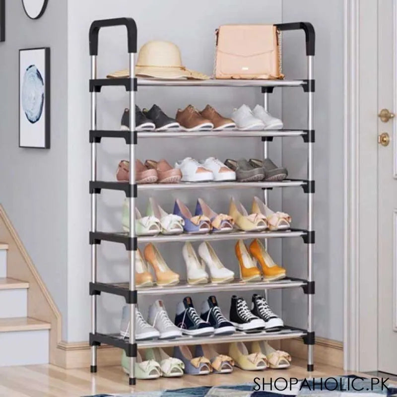 6 layers steel shoe rack storage stand organizer image4