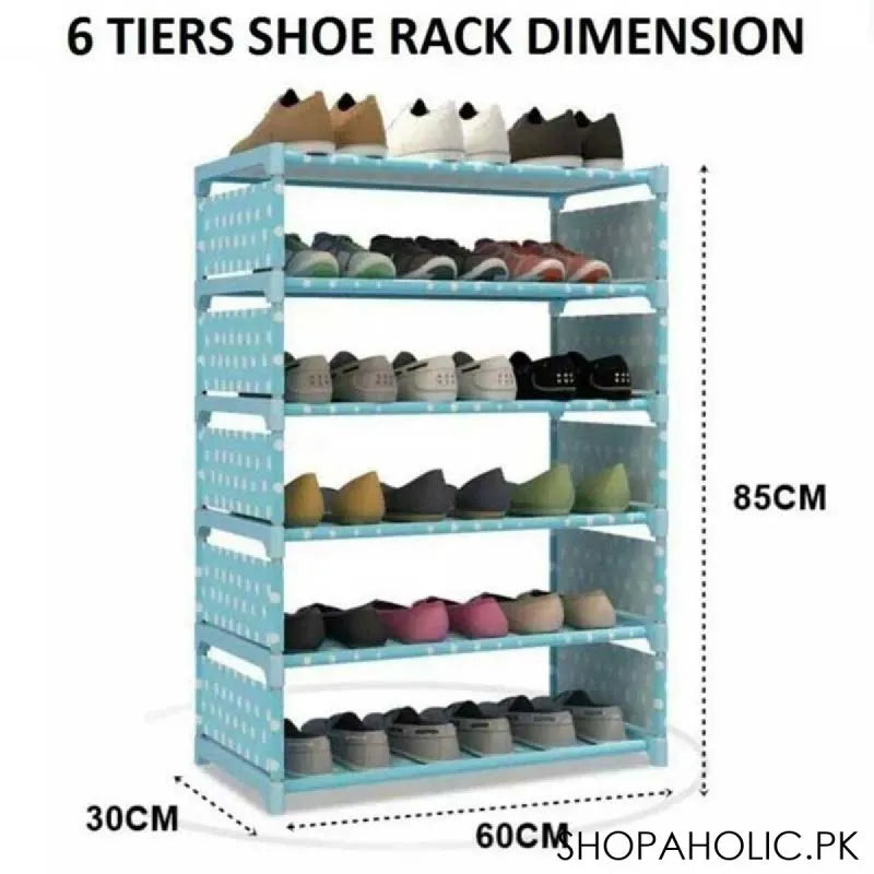 6 layers waterproof fabric shoe rack organizer image3