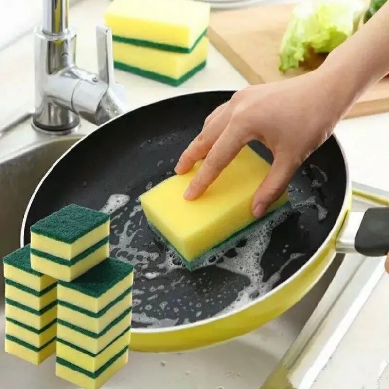 6 pcs double sided dishwashing sponge main image