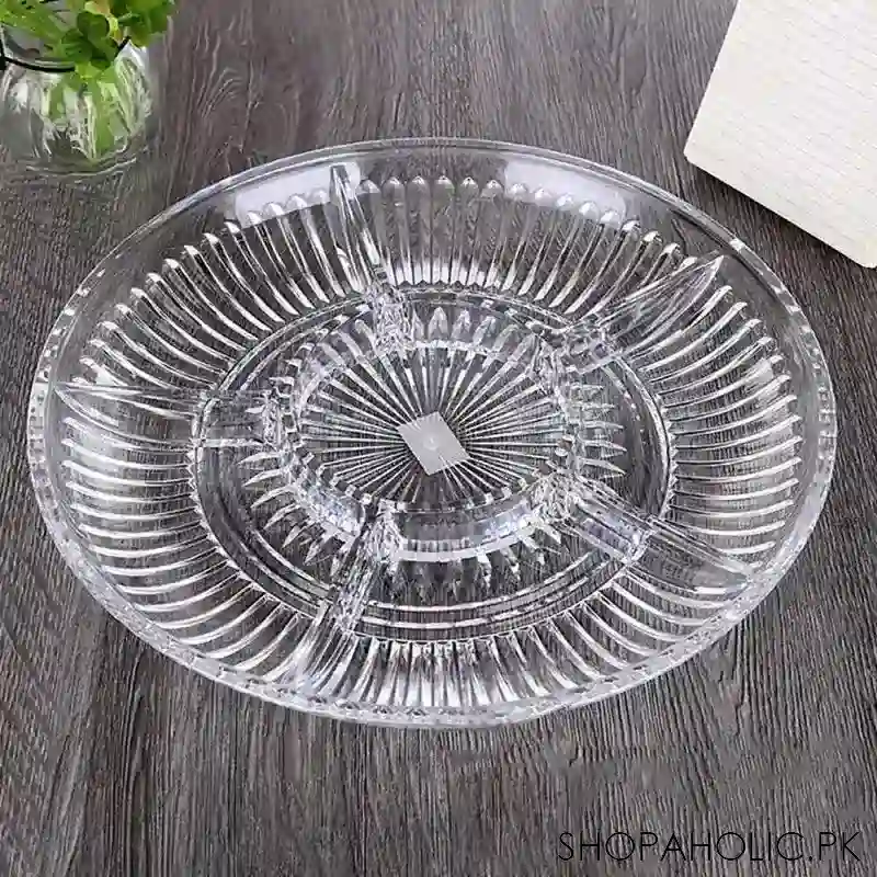 6 section acrylic candy dry fruit dish snack serving tray with lid image6