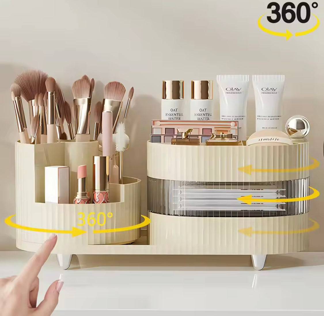 360° Rotating Makeup Brush Holder - image 3