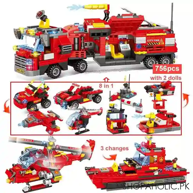 8 in 1 city command vehicle model building  blocks main image