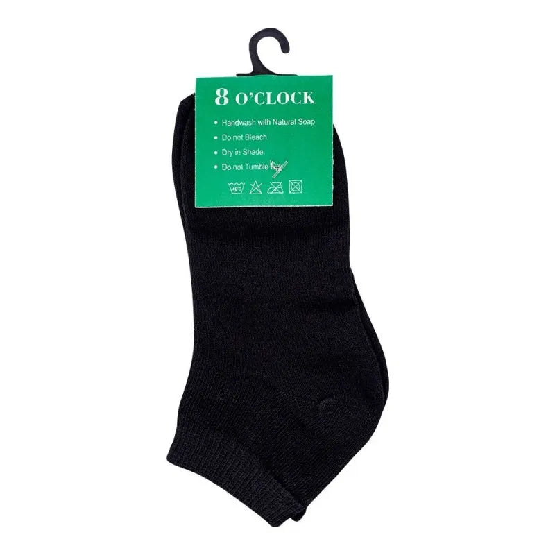 8 o'clock school uniform ankle socks, medium, black image2