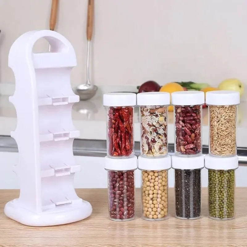 8 pcs revolving spice rack image2