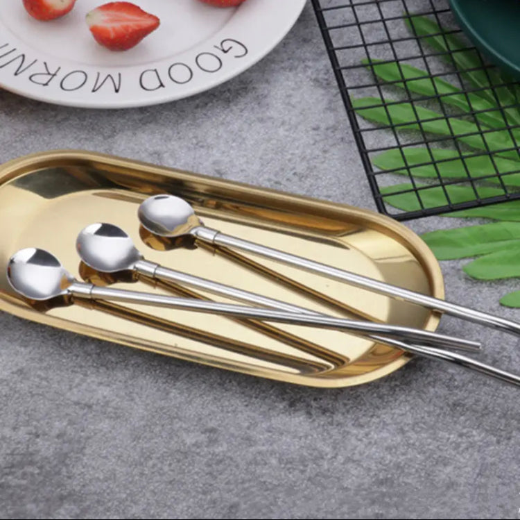 Stainless Steel Elbow Tube Straw Spoon - image 5