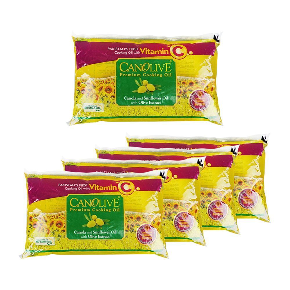 Canolive Premium Cooking Oil, 1 Liter Each, 5-Pack - Main Image