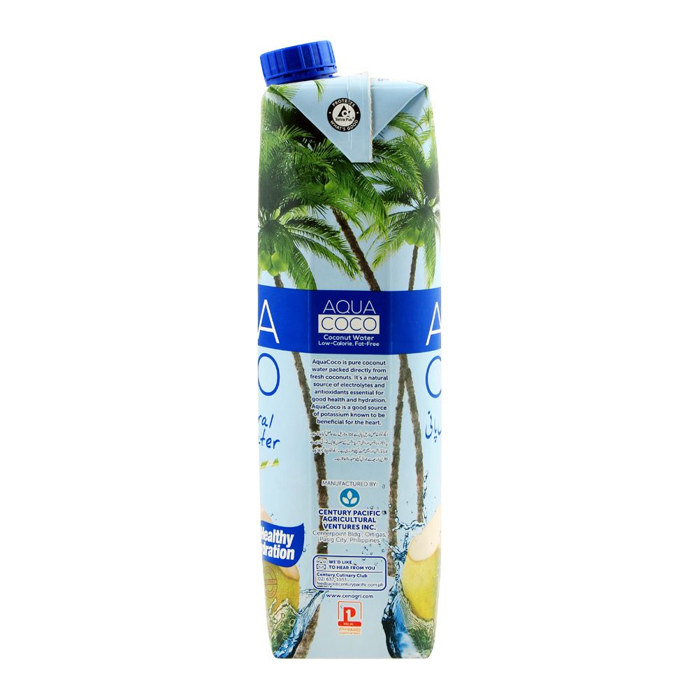 Aqua Coco 100% Natural Coconut Water, 1 Liter - Image 3