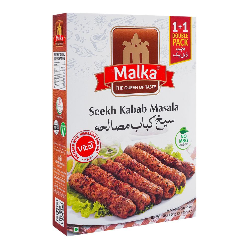 Malka Afghani Seekh Kabab Masala Double Pack, 50g + 50g - Main Image