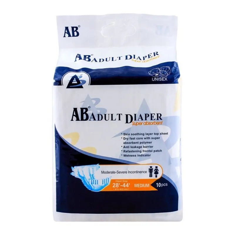 ab adult diaper, 28' 44' waist, medium, 10 pack main image