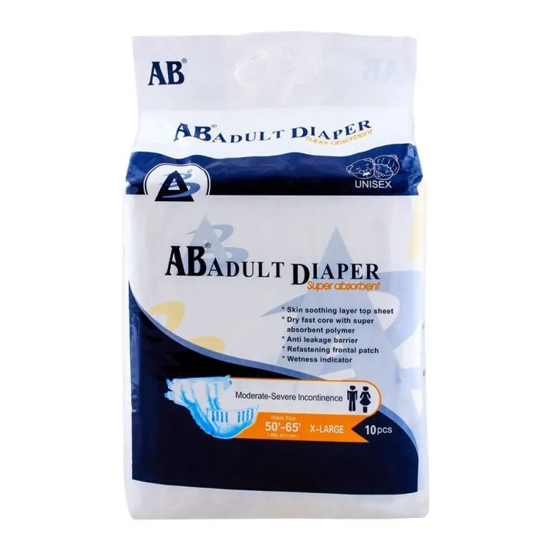 ab adult diaper, 50&#039; 65&#039; waist, x large, 10 pack main image