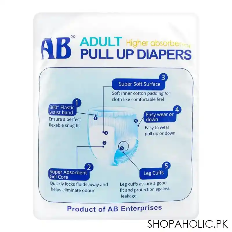 ab adult pull up diaper, 23 inches   40 inches, medium, 10 pack image2