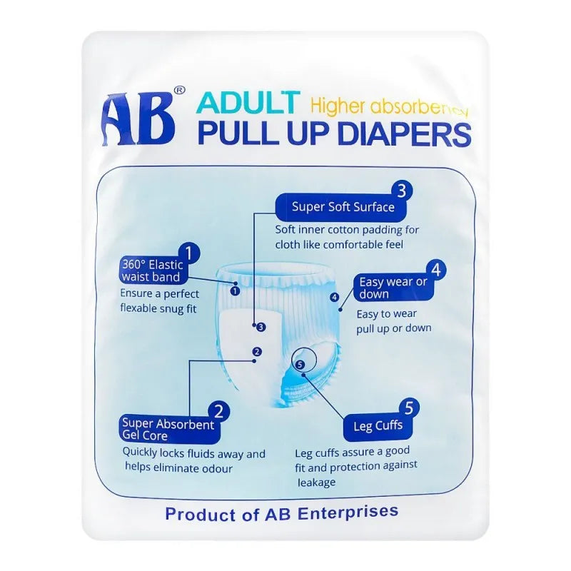 ab adult pull up diaper, 23 inches   40 inches, medium, 10 pack image2