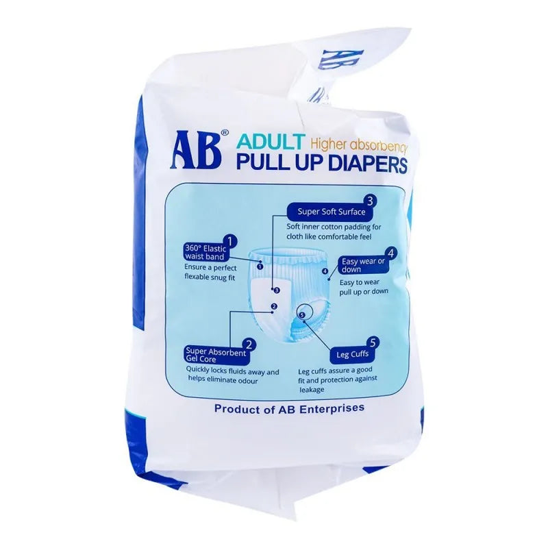 ab adult pull up diaper, 32 inches   48 inches, large size, 10 pack image2