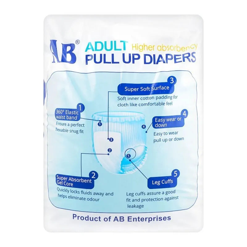 ab adult pull up diaper, 40 inches   60 inches, x large, 10 pack image2