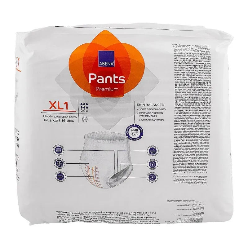 abena abri flex premium bladder protection pants, 130 170cm, x large, 16 pack image2