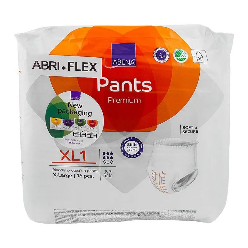 abena abri flex premium bladder protection pants, 130 170cm, x large, 16 pack main image