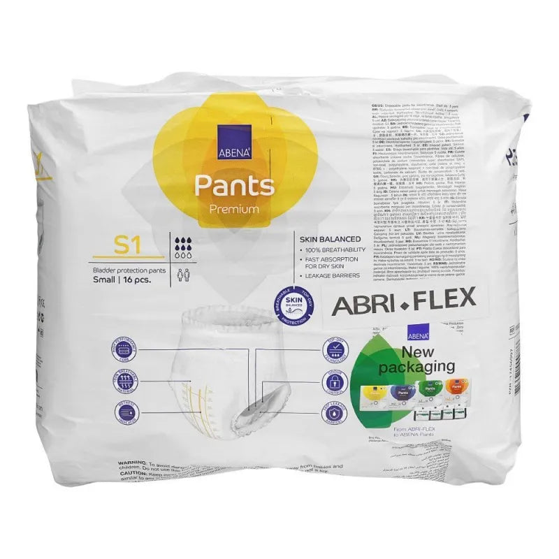 abena abri flex premium bladder protection pants, small 60 90 cm, 16 pack image2