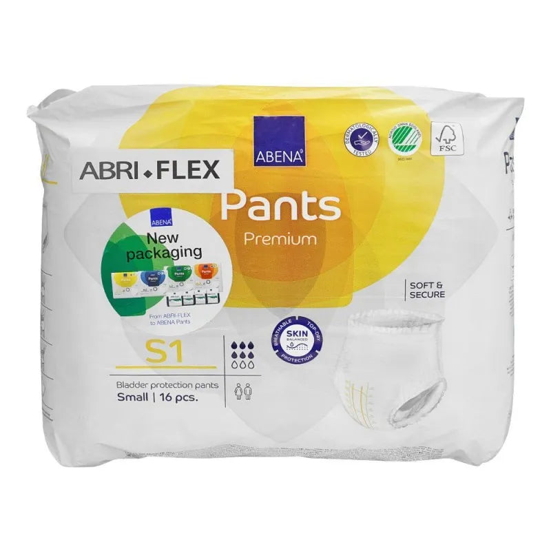 abena abri flex premium bladder protection pants, small 60 90 cm, 16 pack main image