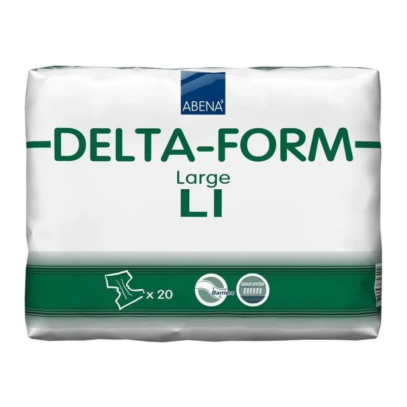 abena delta foam all in one adult incontinence briefs, large l1, 40 60 inches, 20 pack main image