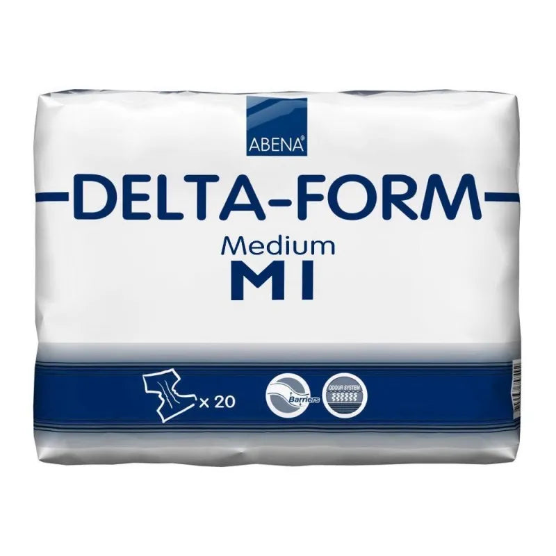 abena delta foam all in one adult incontinence briefs, medium m1, 28 44 inches, 20 pack main image