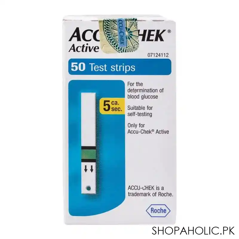 accu chek active blood glucose strips, 50 count main image