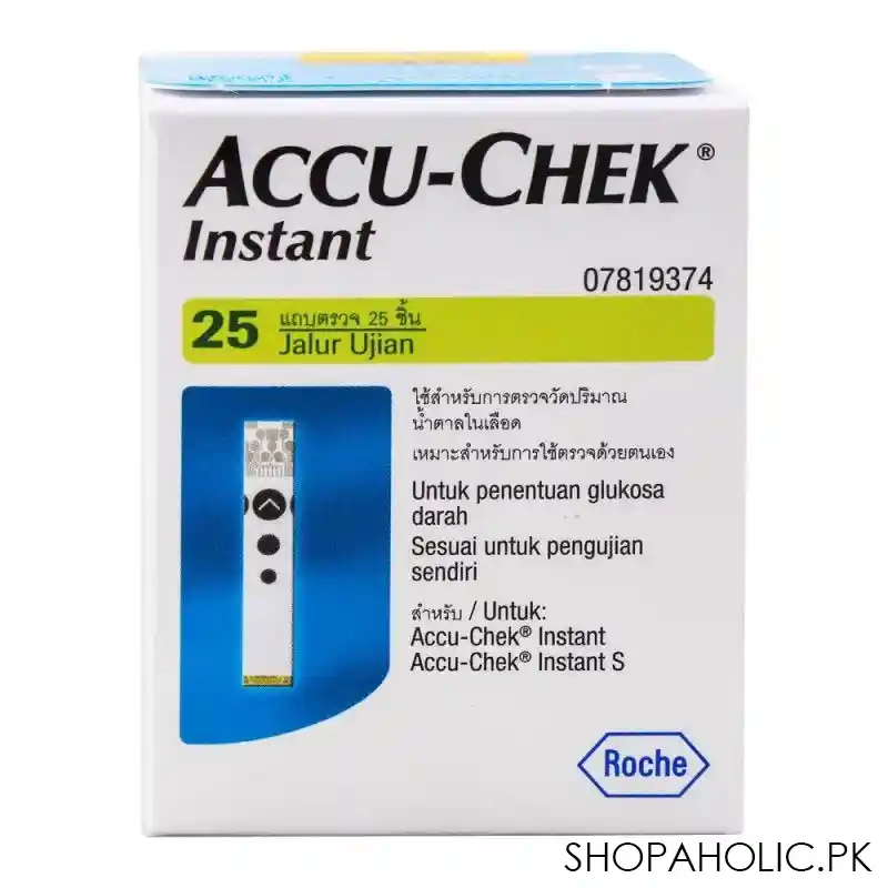 accu chek instant blood glucose strip, 25 count main image