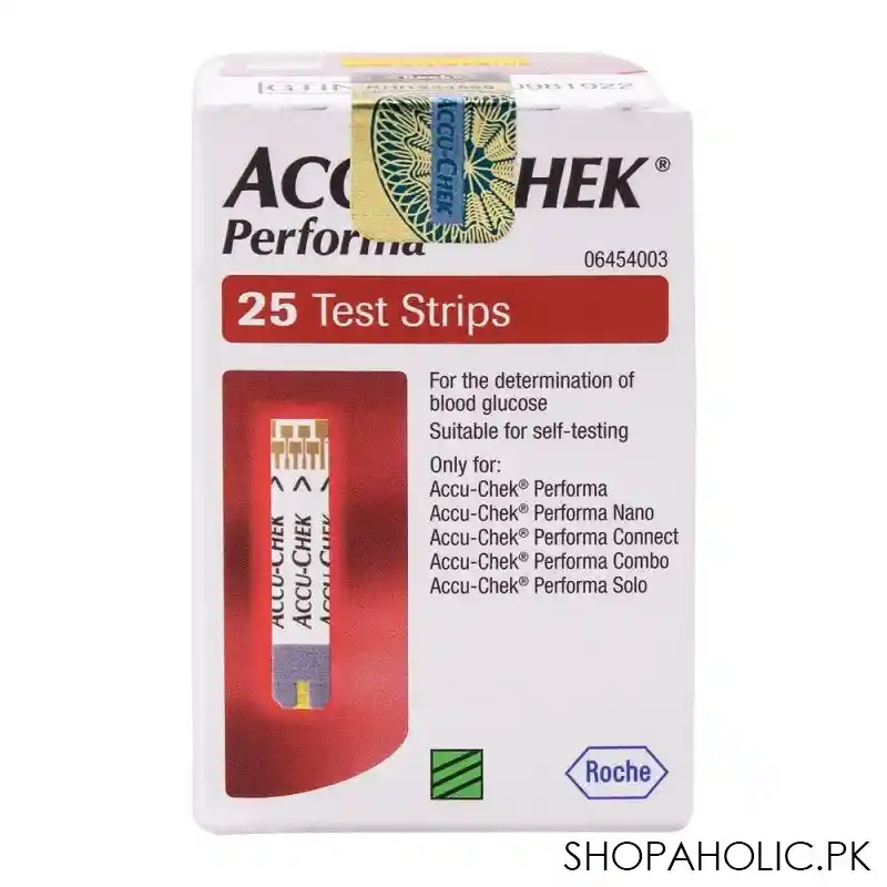 accu chek performa blood glucose strip, 25 count main image