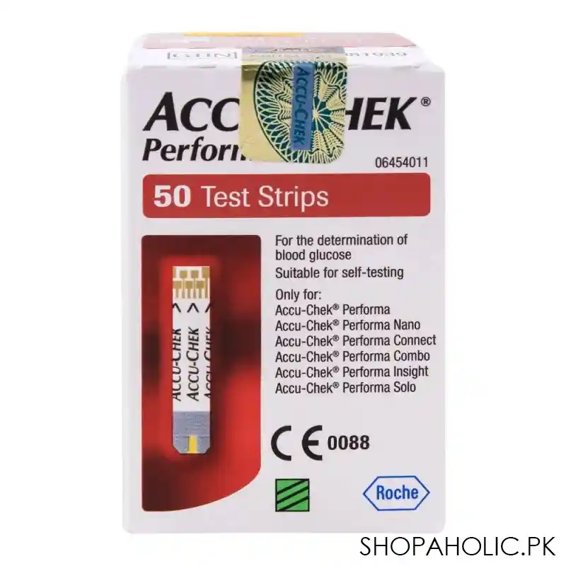 accu chek performa blood glucose strip, 50 count main image