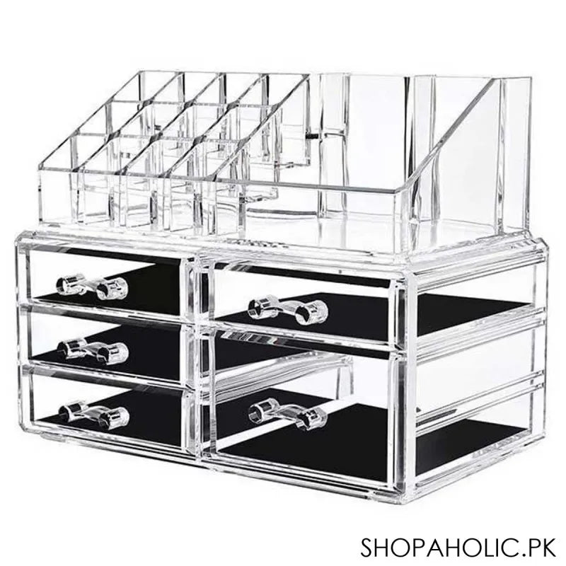 acrylic cosmetic storage box 5 drawers with 16 grid organizer image2