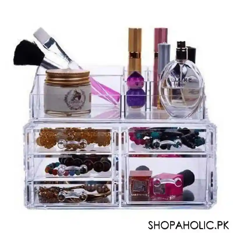 acrylic cosmetic storage box 5 drawers with 16 grid organizer image3