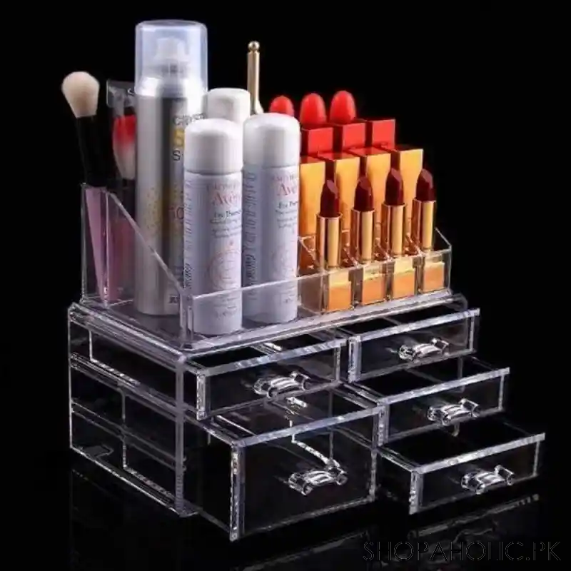 acrylic cosmetic storage box 5 drawers with 16 grid organizer image5